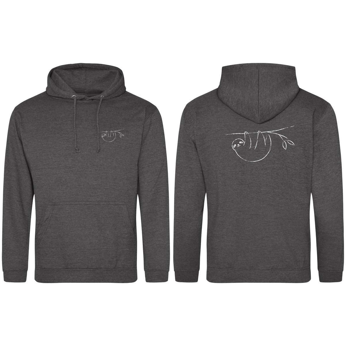 Hanging Sloth Adult Hoodie - Wild Lines Charcoal colour variant image