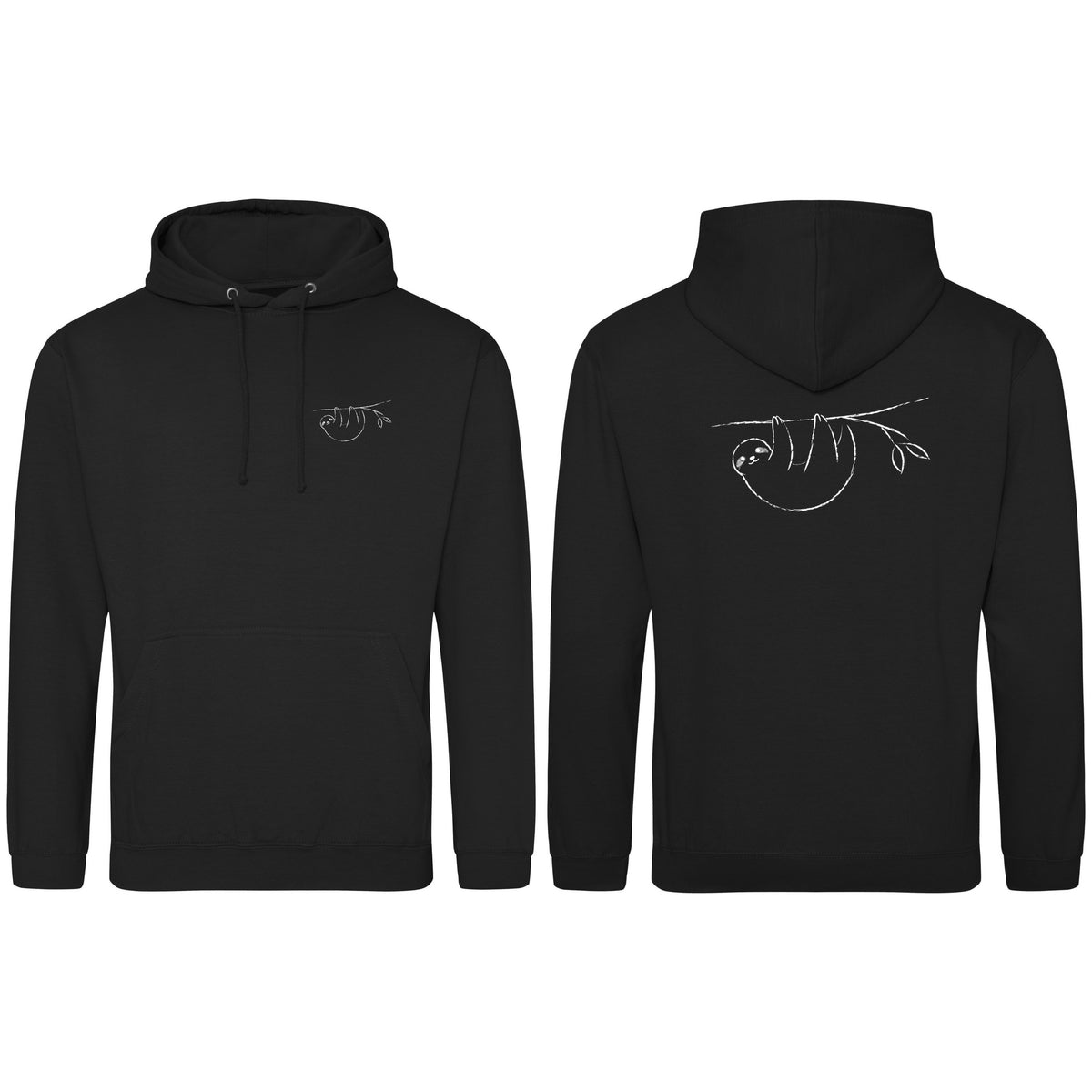 Hanging Sloth Adult Hoodie - Wild Lines Deep Black colour variant image