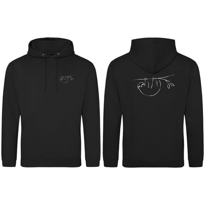 Hanging Sloth Adult Hoodie - Wild Lines Deep Black colour variant image