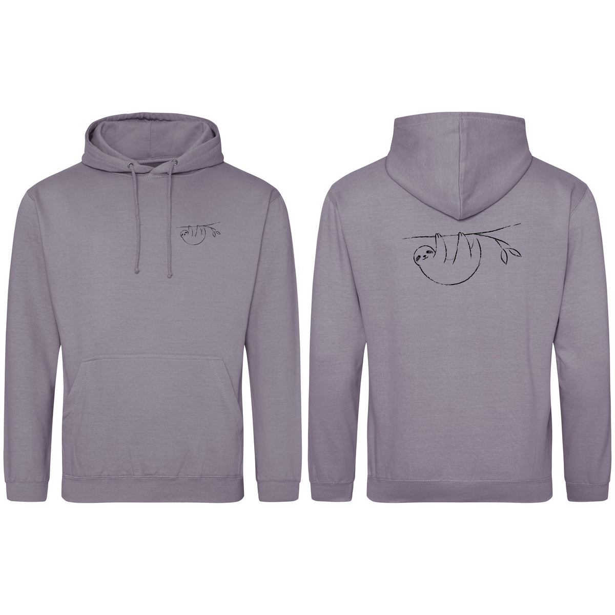 Hanging Sloth Adult Hoodie - Wild Lines Dusty Lilac colour variant image