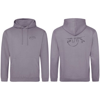 Hanging Sloth Adult Hoodie - Wild Lines Dusty Lilac colour variant image
