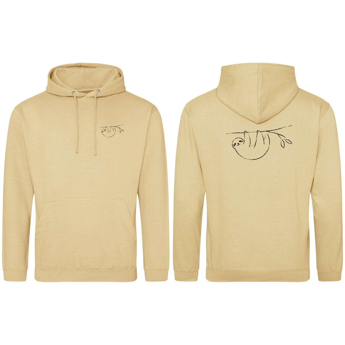 Hanging Sloth Adult Hoodie - Wild Lines Desert Sand colour variant image