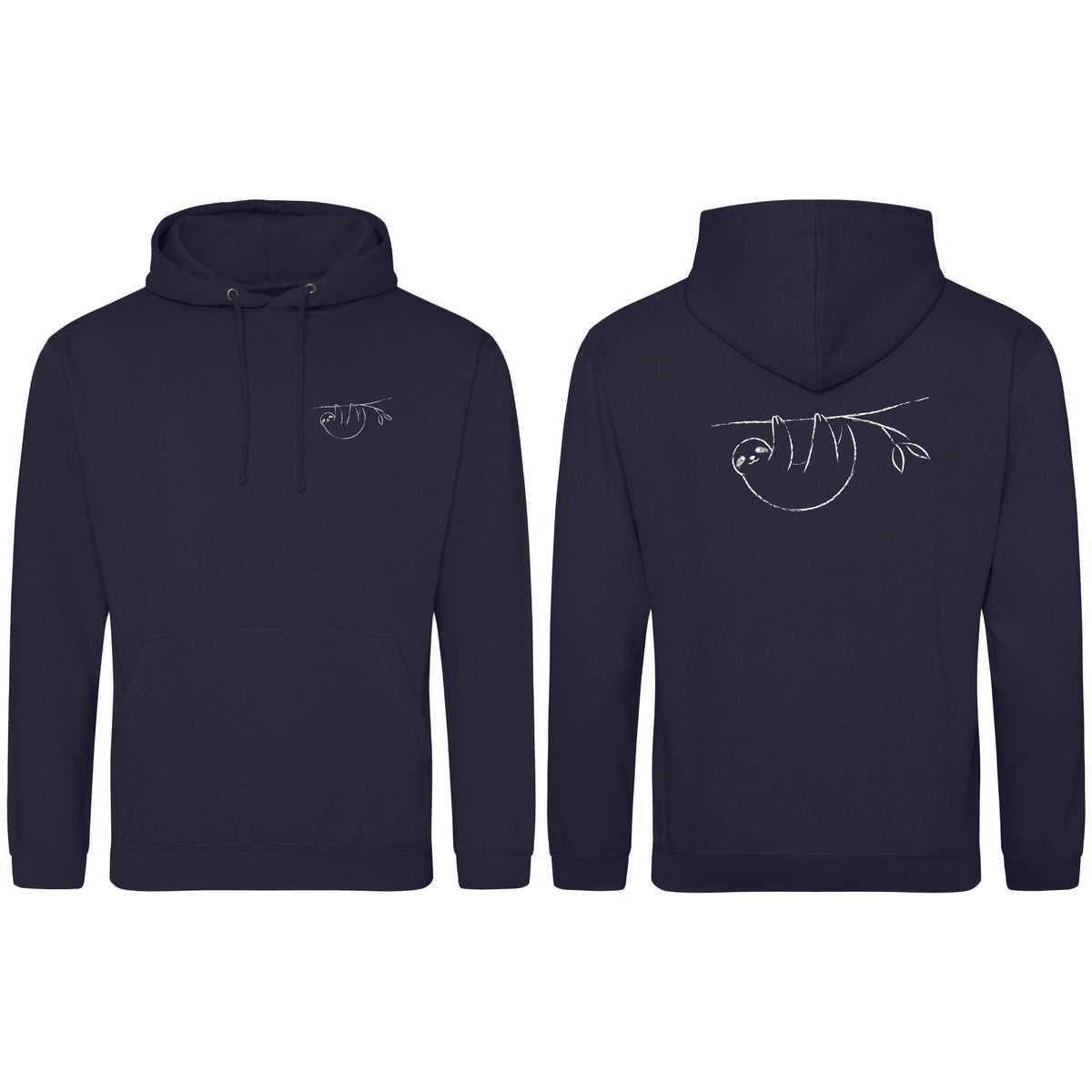 Hanging Sloth Adult Hoodie - Wild Lines French Navy colour variant image