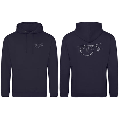 Hanging Sloth Adult Hoodie - Wild Lines French Navy colour variant image