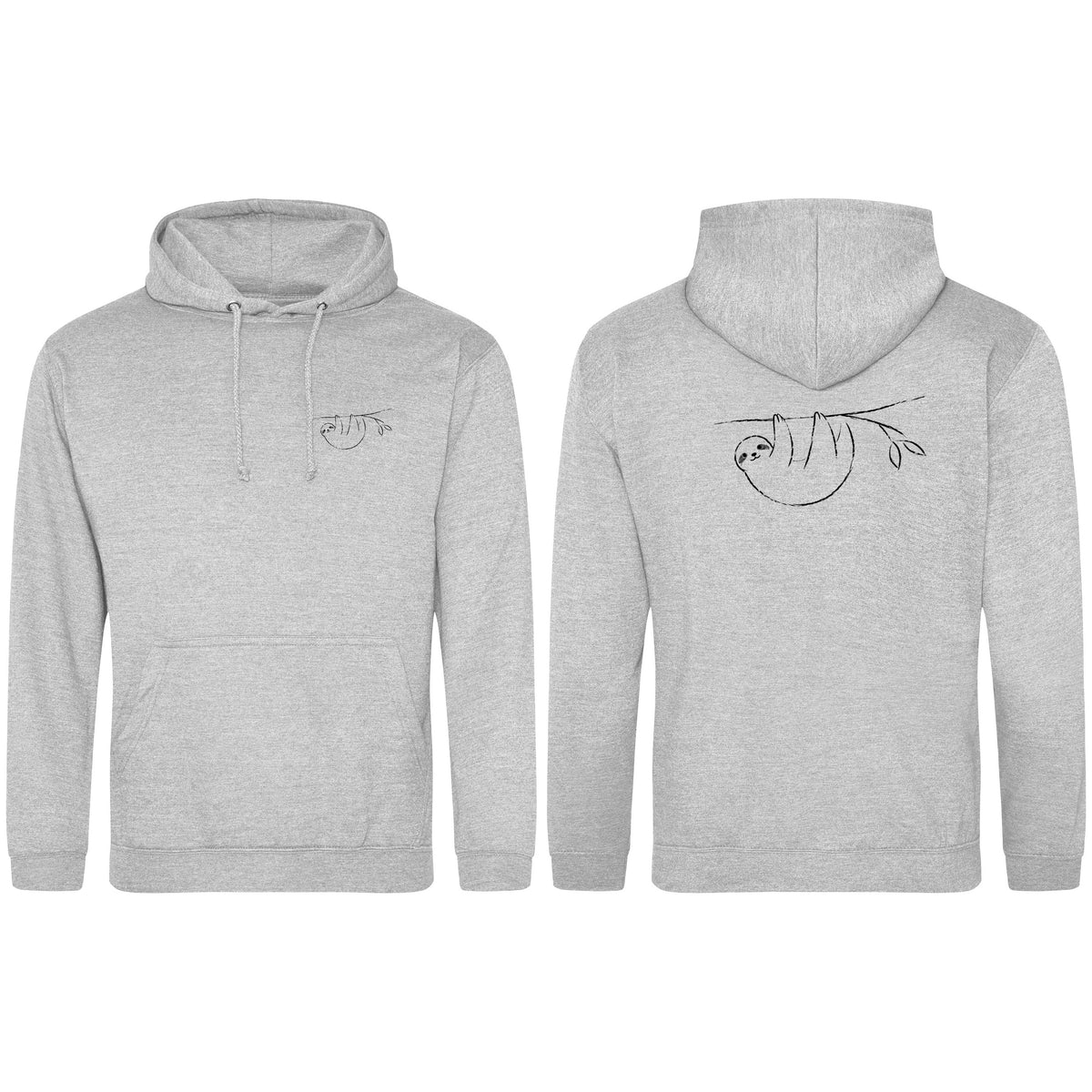 Hanging Sloth Adult Hoodie - Wild Lines Heather Grey colour variant image