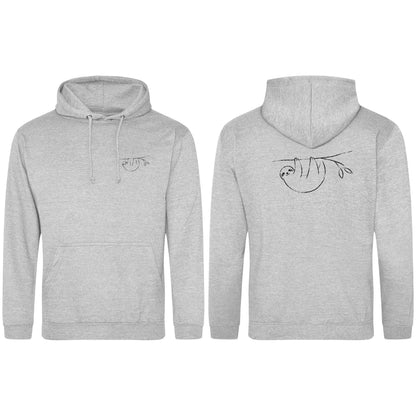 Hanging Sloth Adult Hoodie - Wild Lines Heather Grey colour variant image