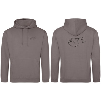 Hanging Sloth Adult Hoodie - Wild Lines Mocha Brown colour variant image