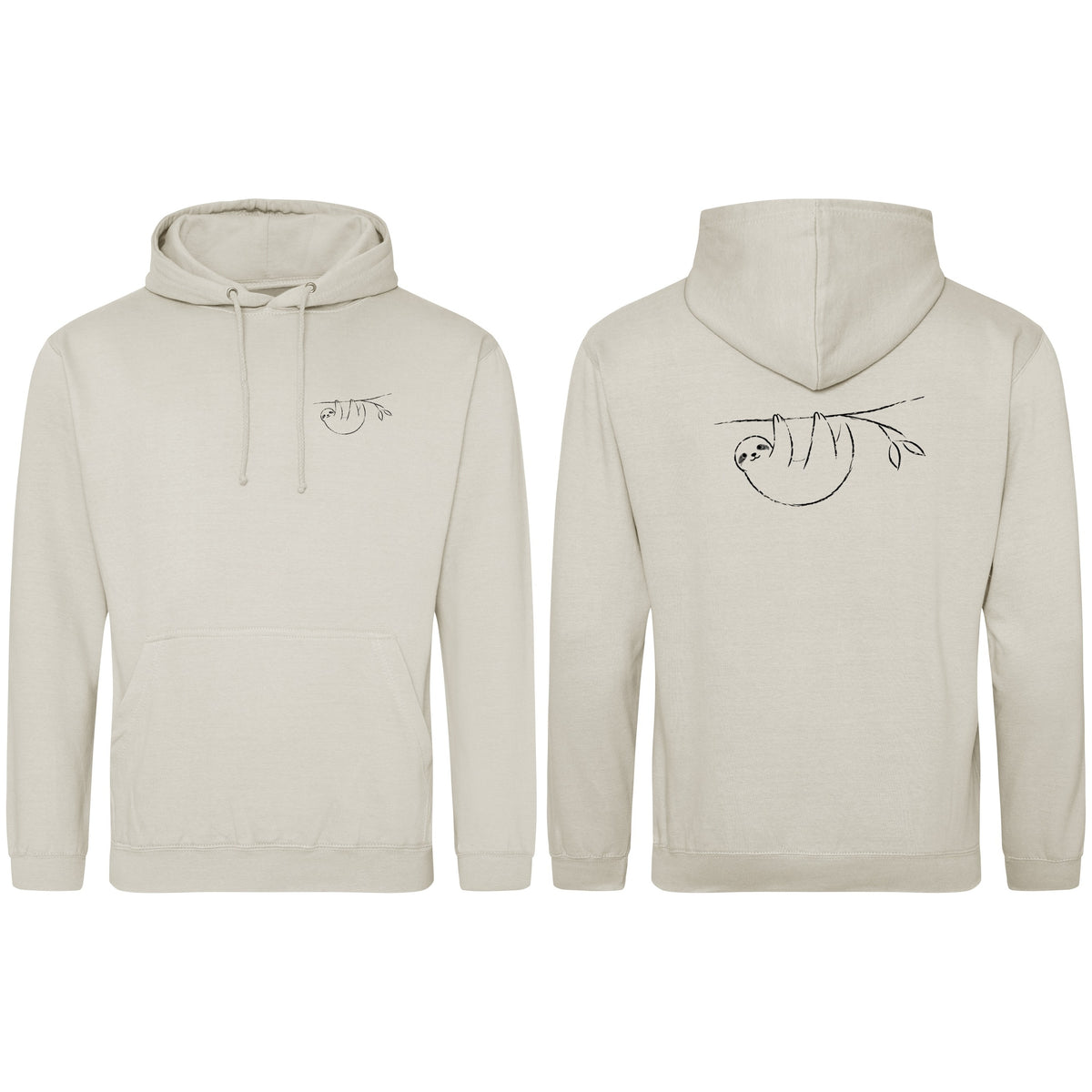 Hanging Sloth Adult Hoodie - Wild Lines Natural Stone colour variant image