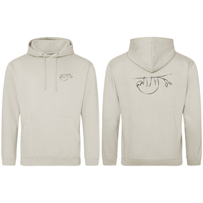 Hanging Sloth Adult Hoodie - Wild Lines Natural Stone colour variant image