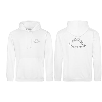 Stepping Stegosaurus Adult Hoodie - Wild Lines Arctic White colour variant image