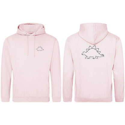 Stepping Stegosaurus Adult Hoodie - Wild Lines Baby Pink colour variant image