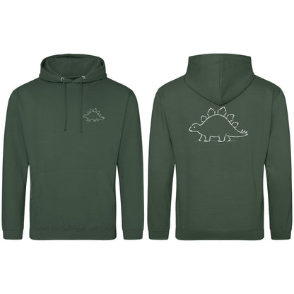 Stepping Stegosaurus Adult Hoodie - Wild Lines Bottle Green colour variant image