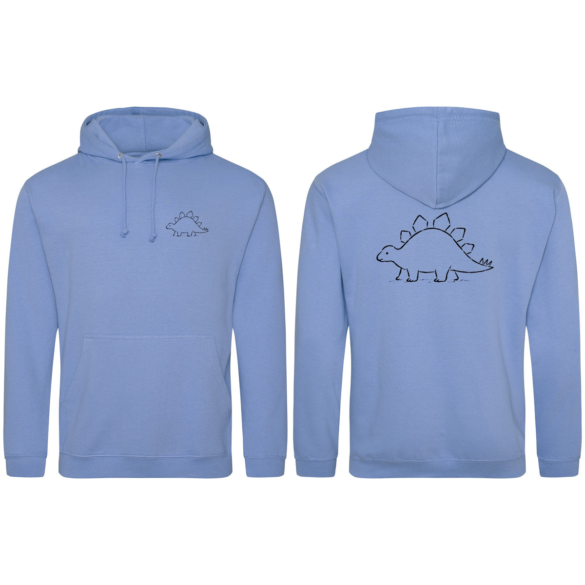Stepping Stegosaurus Adult Hoodie - Wild Lines Cornflower Blue colour variant image