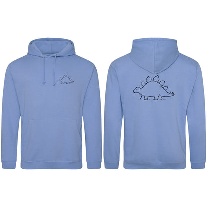 Stepping Stegosaurus Adult Hoodie - Wild Lines Cornflower Blue colour variant image