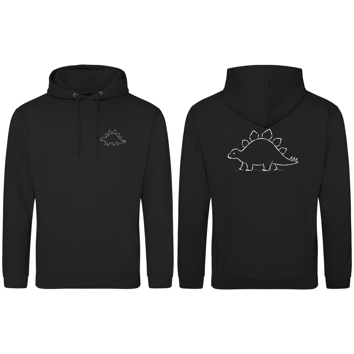 Stepping Stegosaurus Adult Hoodie - Wild Lines Deep Black colour variant image