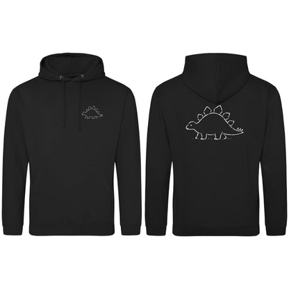 Stepping Stegosaurus Adult Hoodie - Wild Lines Deep Black colour variant image