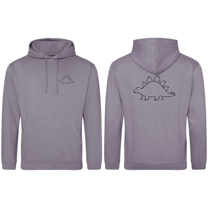 Stepping Stegosaurus Adult Hoodie - Wild Lines Dusty Lilac colour variant image