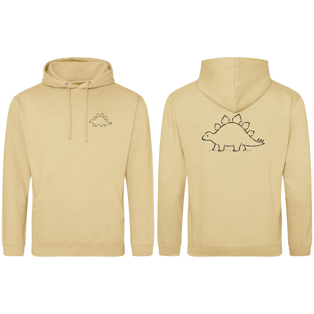 Stepping Stegosaurus Adult Hoodie - Wild Lines Desert Sand colour variant image