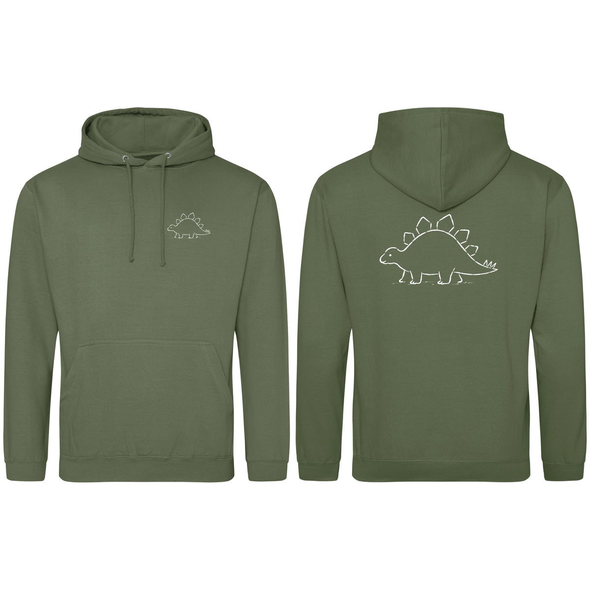Stepping Stegosaurus Adult Hoodie - Wild Lines Earthy Green colour variant image