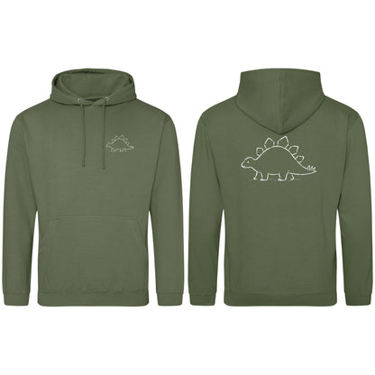 Stepping Stegosaurus Adult Hoodie - Wild Lines Earthy Green colour variant image