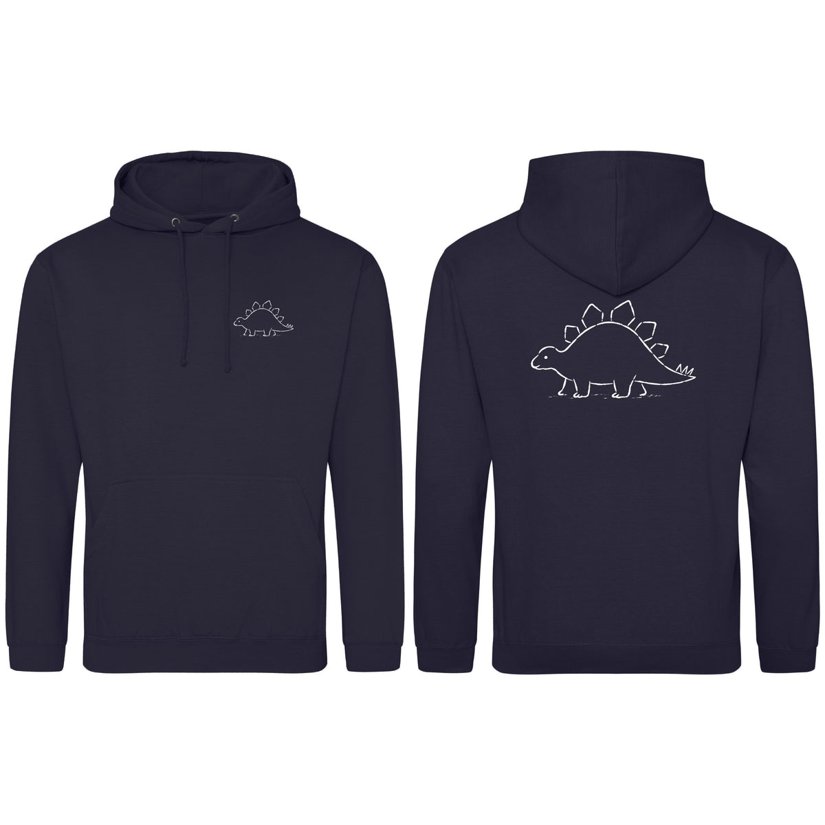 Stepping Stegosaurus Adult Hoodie - Wild Lines French Navy colour variant image