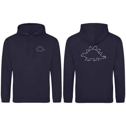 Stepping Stegosaurus Adult Hoodie - Wild Lines French Navy colour variant image
