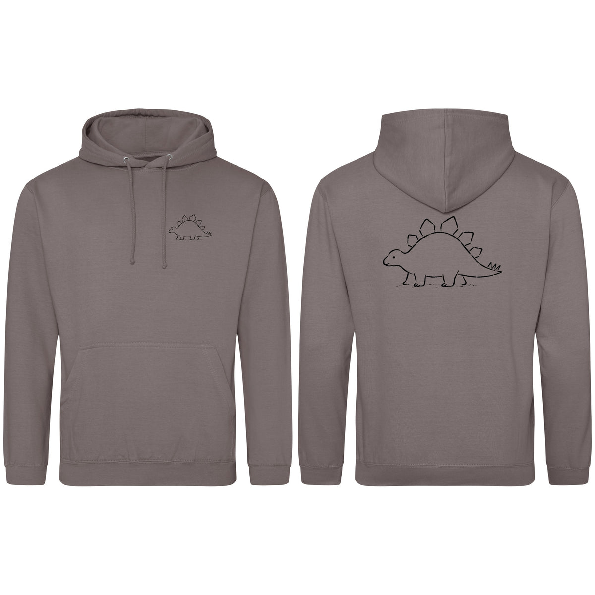 Stepping Stegosaurus Adult Hoodie - Wild Lines Mocha Brown colour variant image