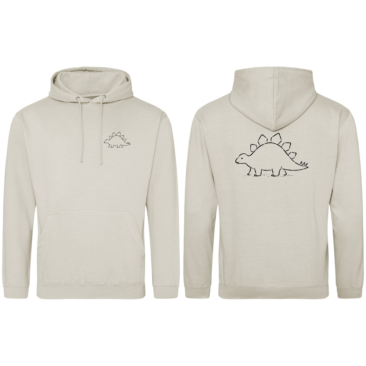 Stepping Stegosaurus Adult Hoodie - Wild Lines Natural Stone colour variant image