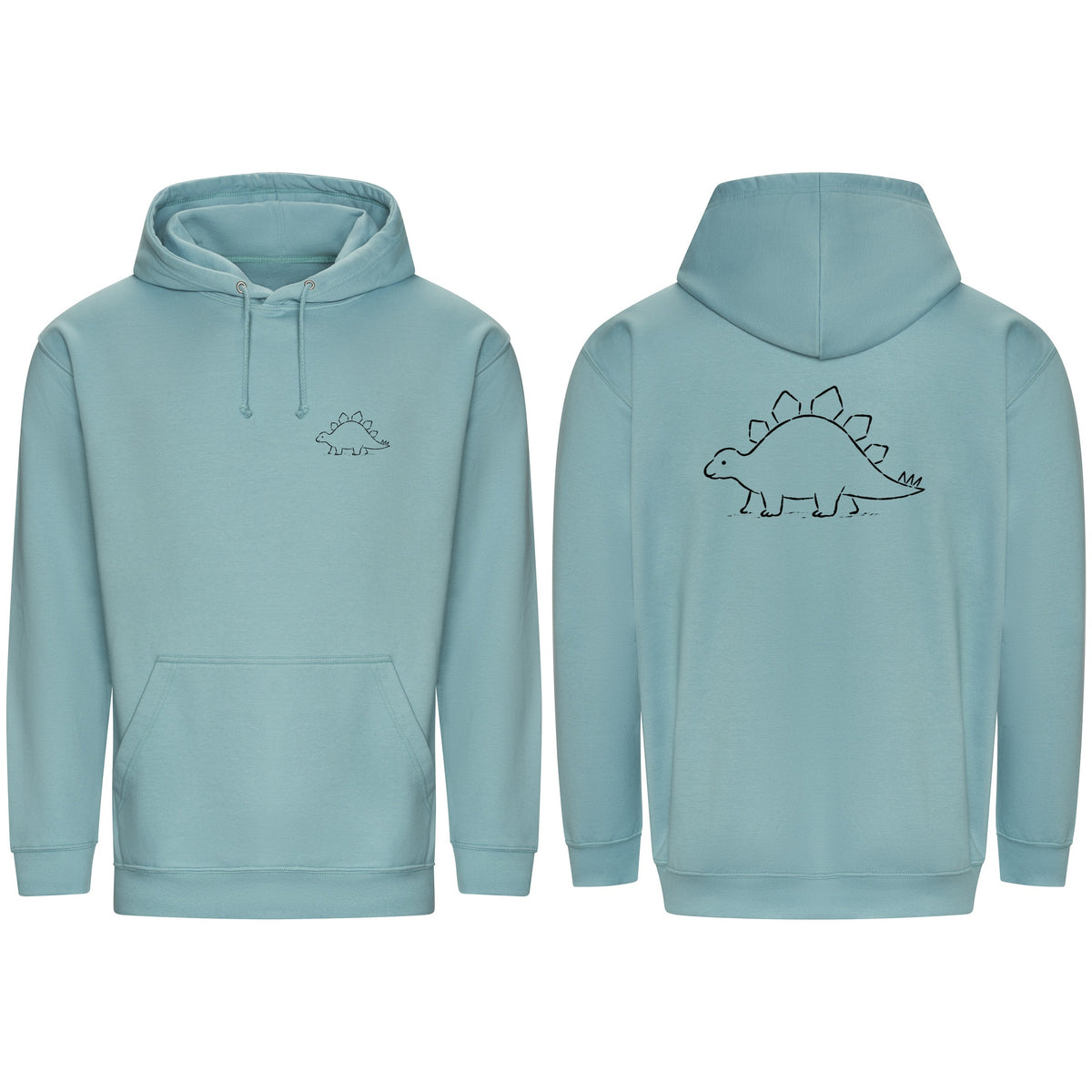 Stepping Stegosaurus Adult Hoodie - Wild Lines Seafoam colour variant image