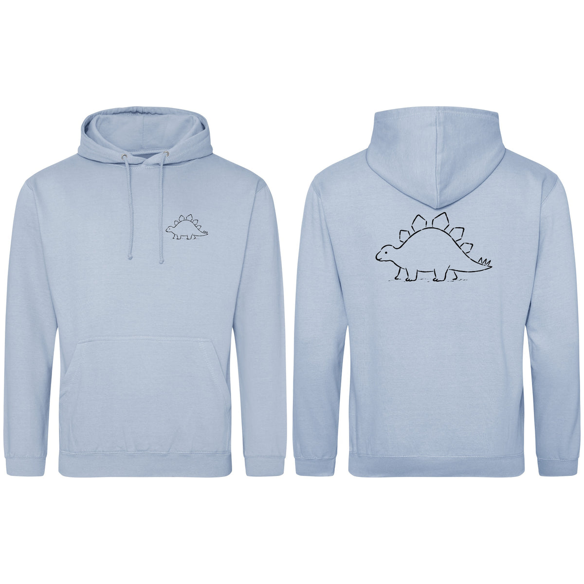 Stepping Stegosaurus Adult Hoodie - Wild Lines Sky Blue colour variant image