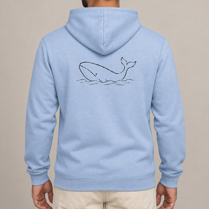 Drifting Whale Adult Hoodie - Wild Lines lead image