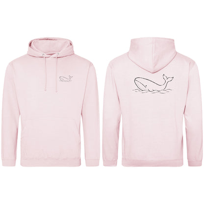 Drifting Whale Adult Hoodie - Wild Lines Baby Pink colour variant image