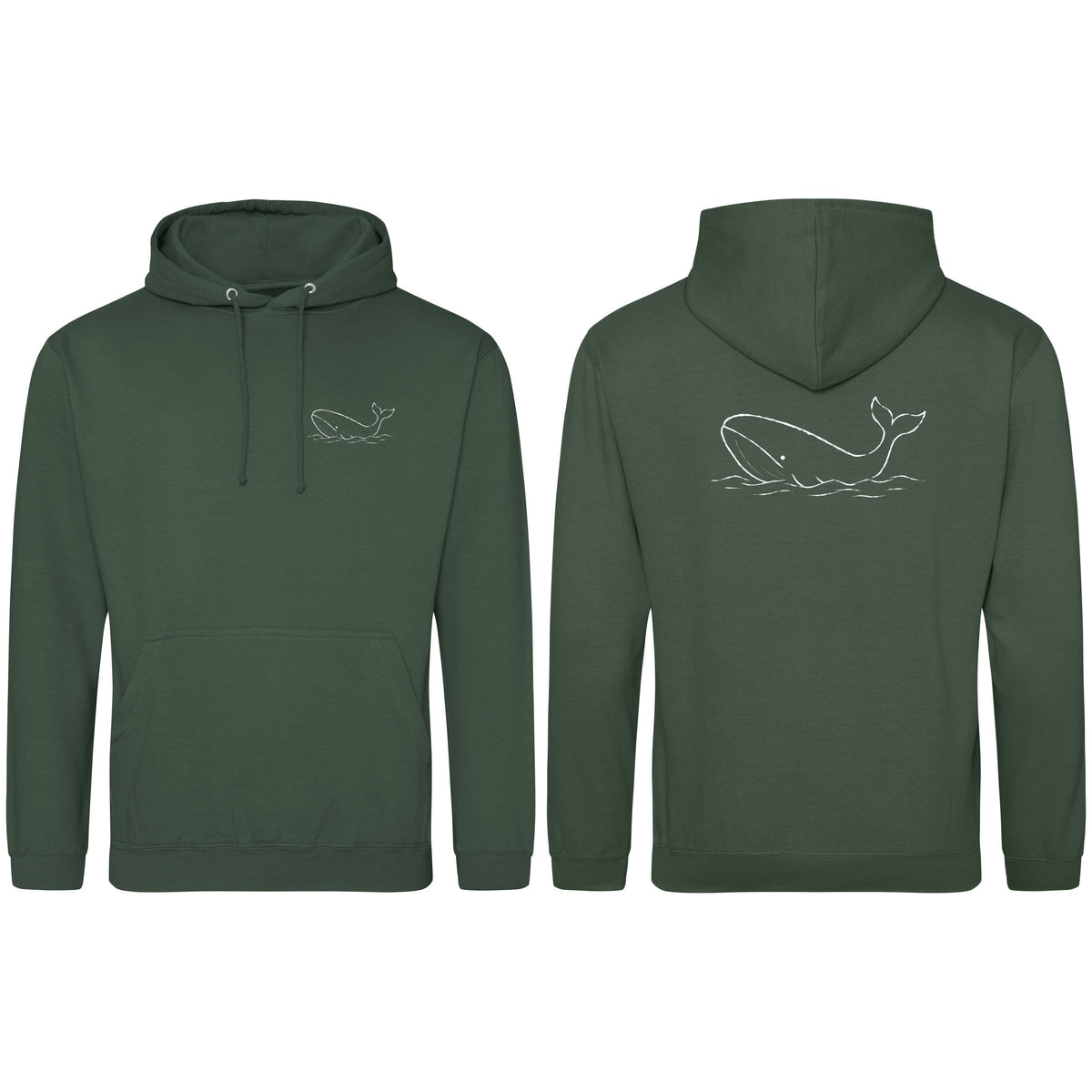 Drifting Whale Adult Hoodie - Wild Lines Bottle Green colour variant image