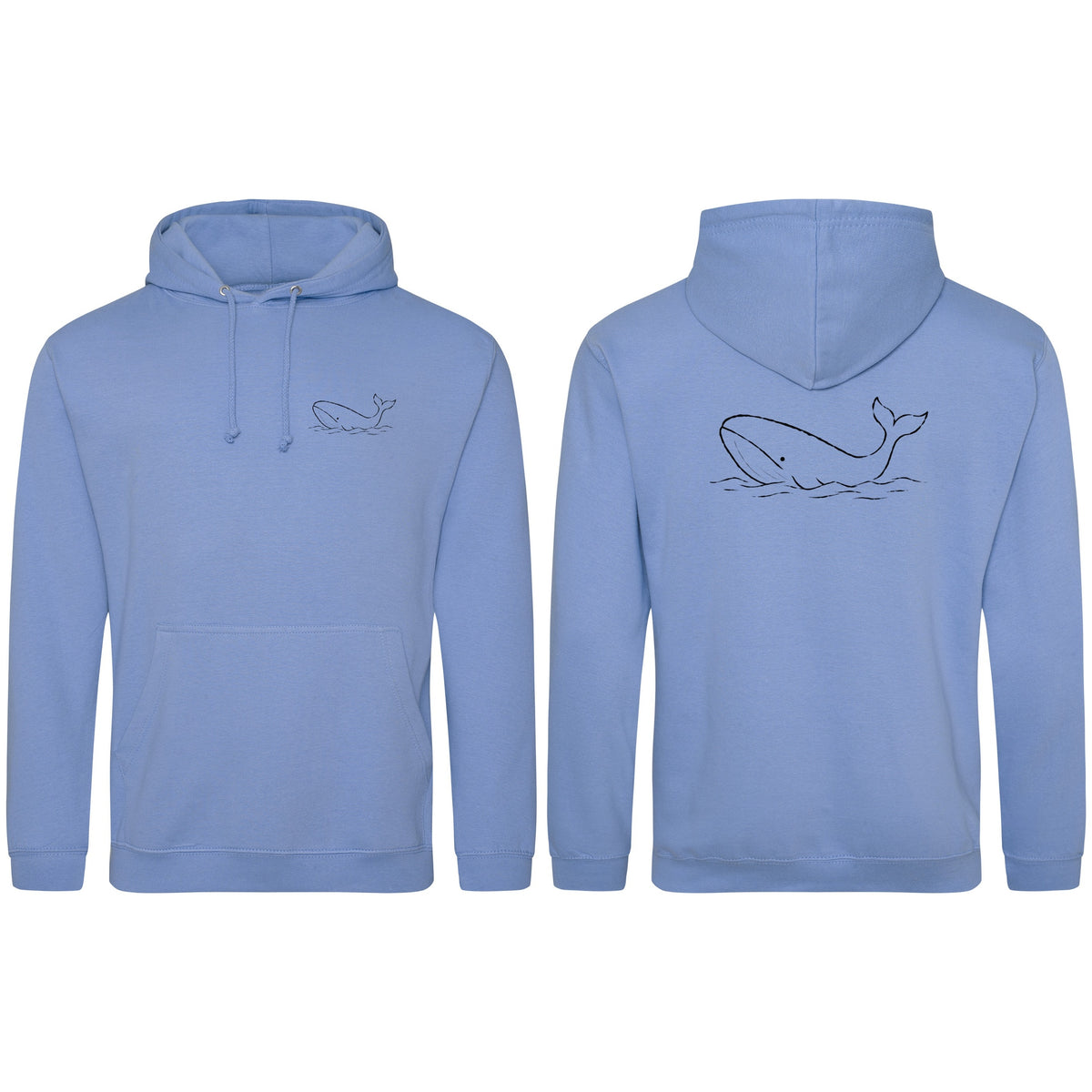 Drifting Whale Adult Hoodie - Wild Lines Cornflower Blue colour variant image