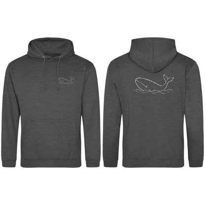 Drifting Whale Adult Hoodie - Wild Lines Charcoal colour variant image