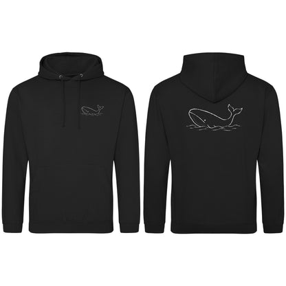 Drifting Whale Adult Hoodie - Wild Lines Deep Black colour variant image