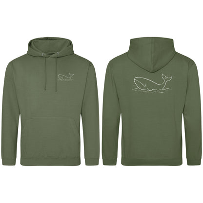 Drifting Whale Adult Hoodie - Wild Lines Earthy Green colour variant image