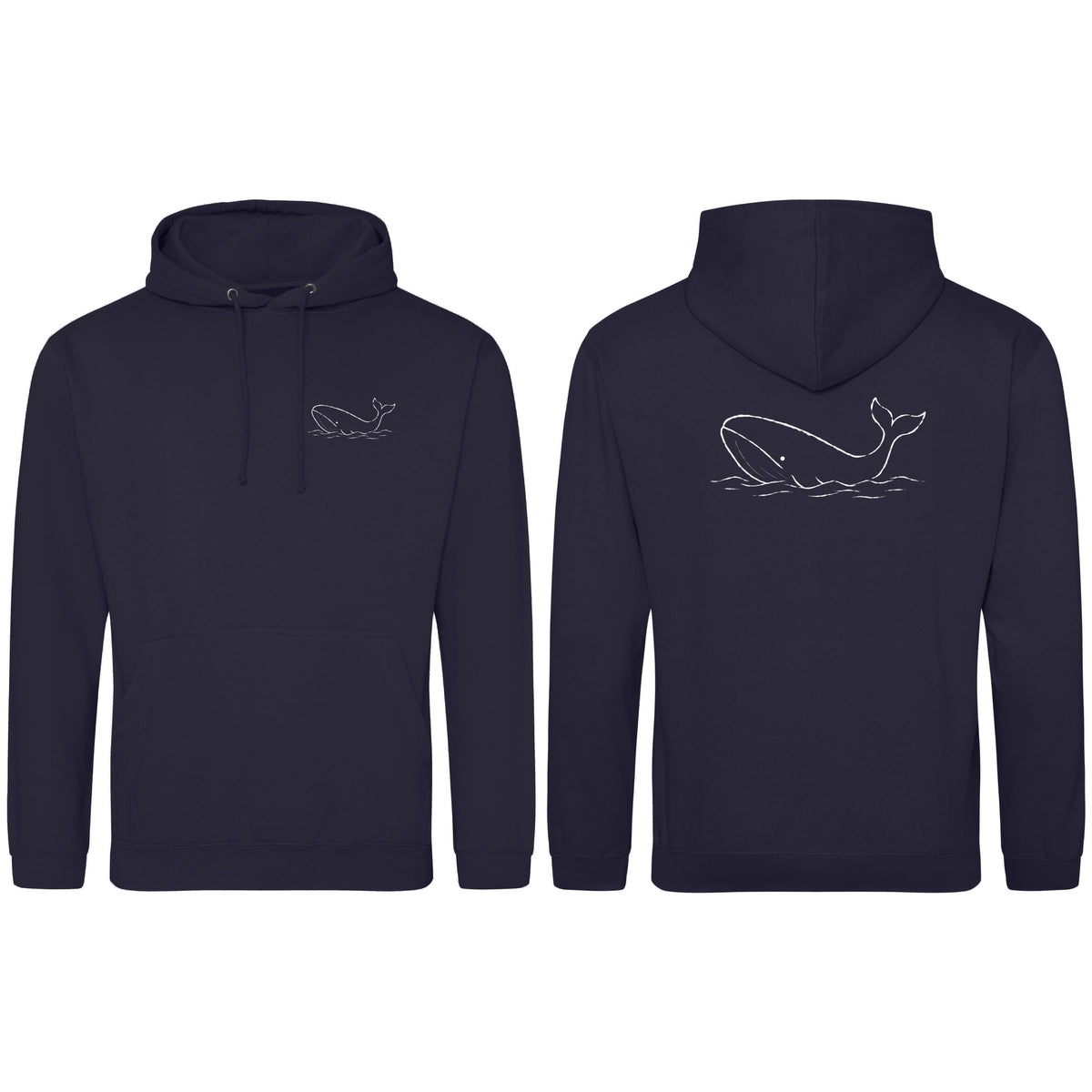 Drifting Whale Adult Hoodie - Wild Lines French Navy colour variant image
