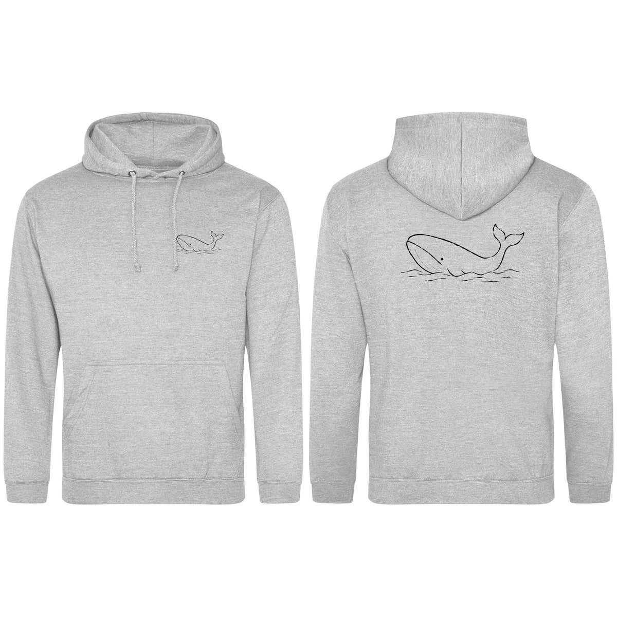 Drifting Whale Adult Hoodie - Wild Lines Heather Grey colour variant image