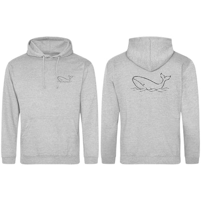 Drifting Whale Adult Hoodie - Wild Lines Heather Grey colour variant image
