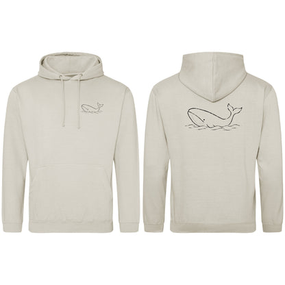 Drifting Whale Adult Hoodie - Wild Lines Natural Stone colour variant image