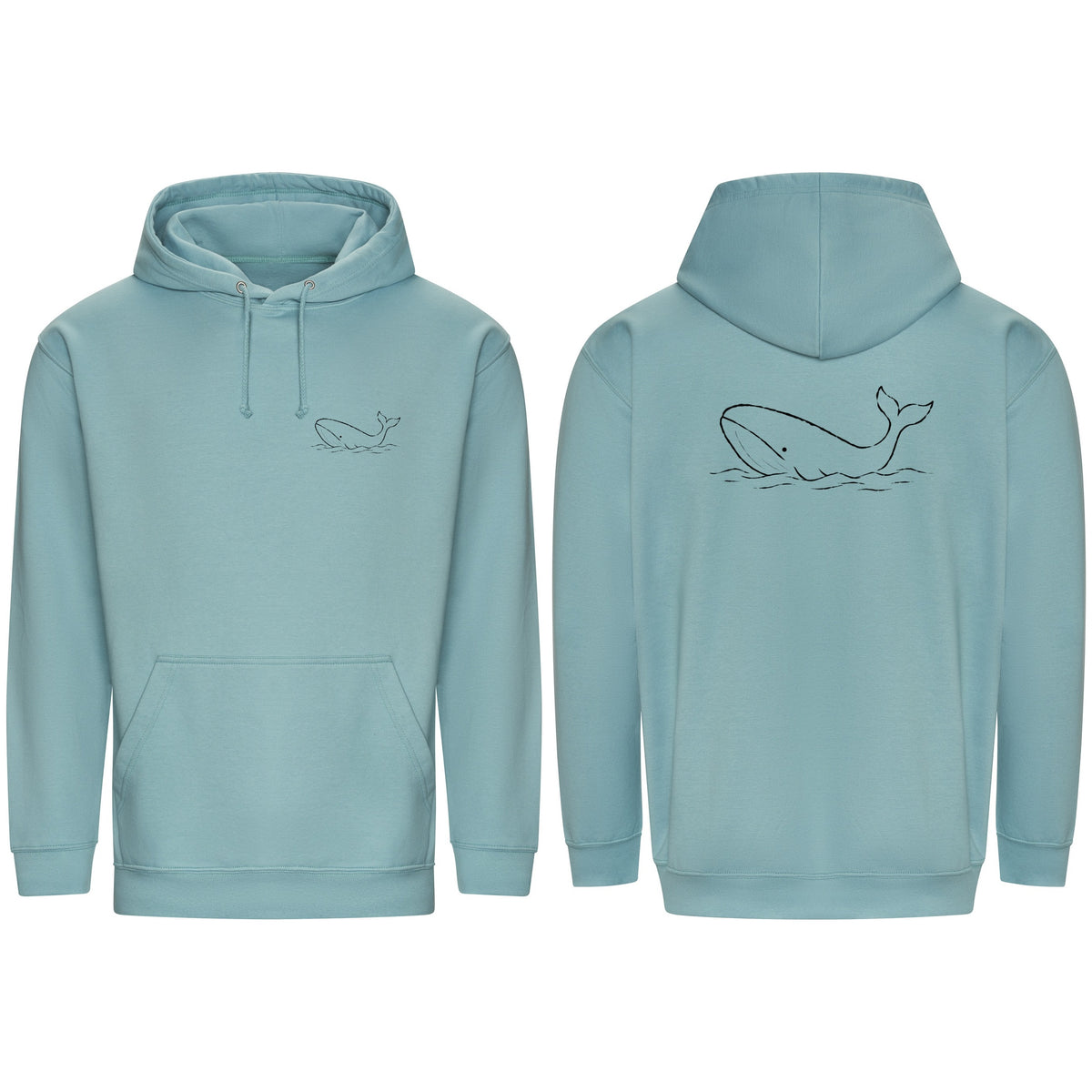 Drifting Whale Adult Hoodie - Wild Lines Seafoam colour variant image