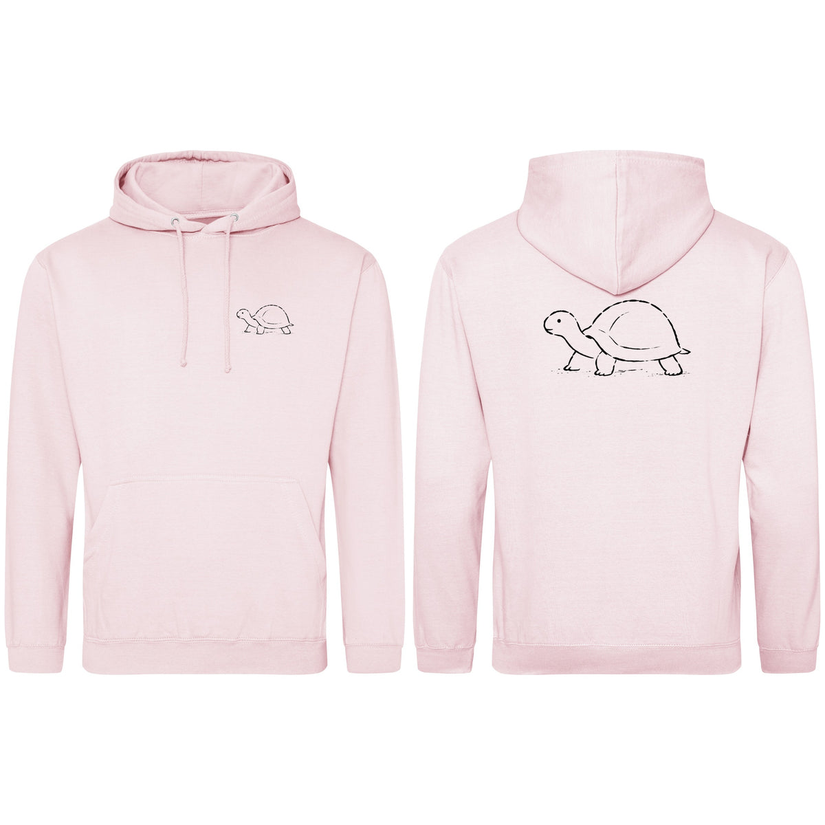 Steady Tortoise Adult Hoodie - Wild Lines Baby Pink colour variant image