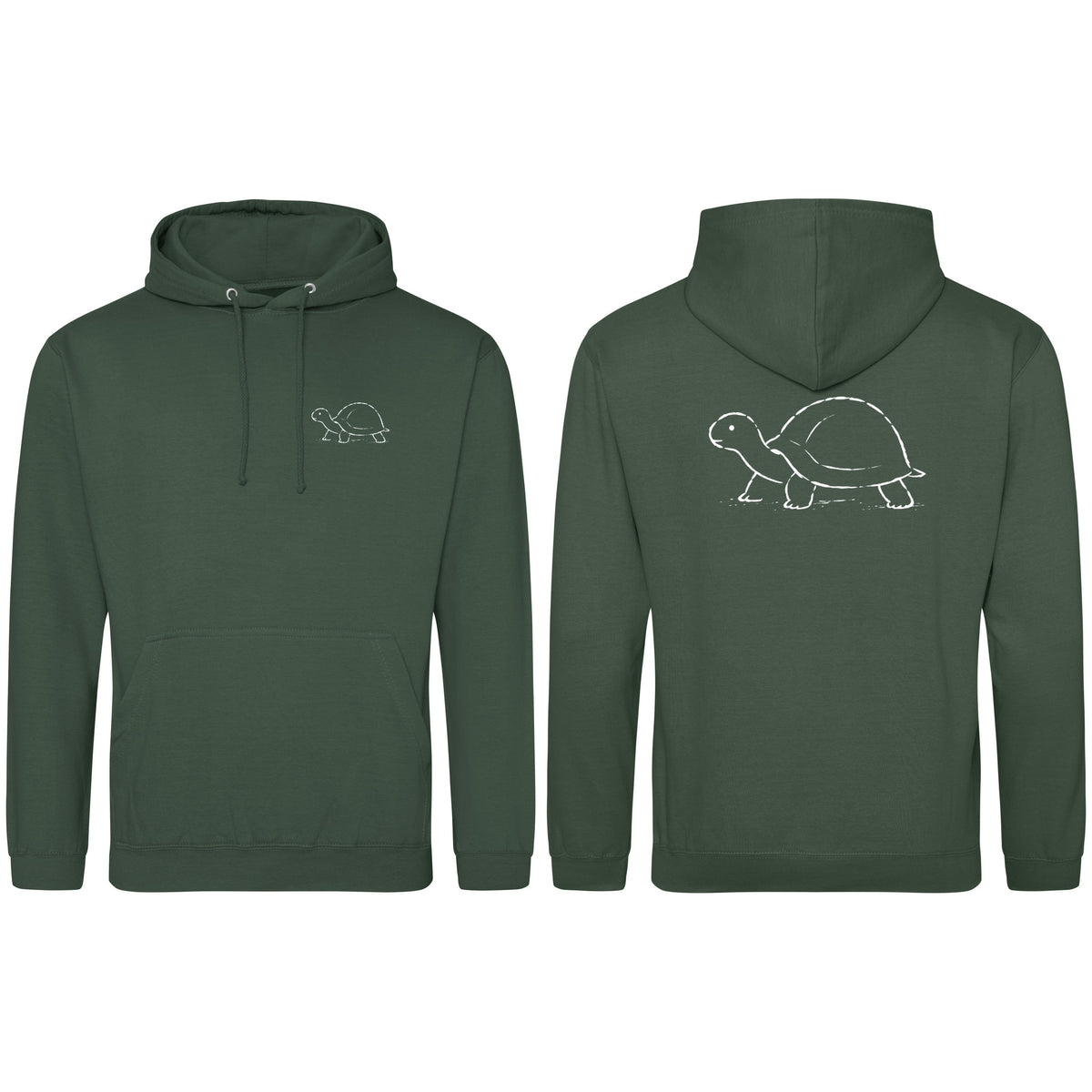Steady Tortoise Adult Hoodie - Wild Lines Bottle Green colour variant image