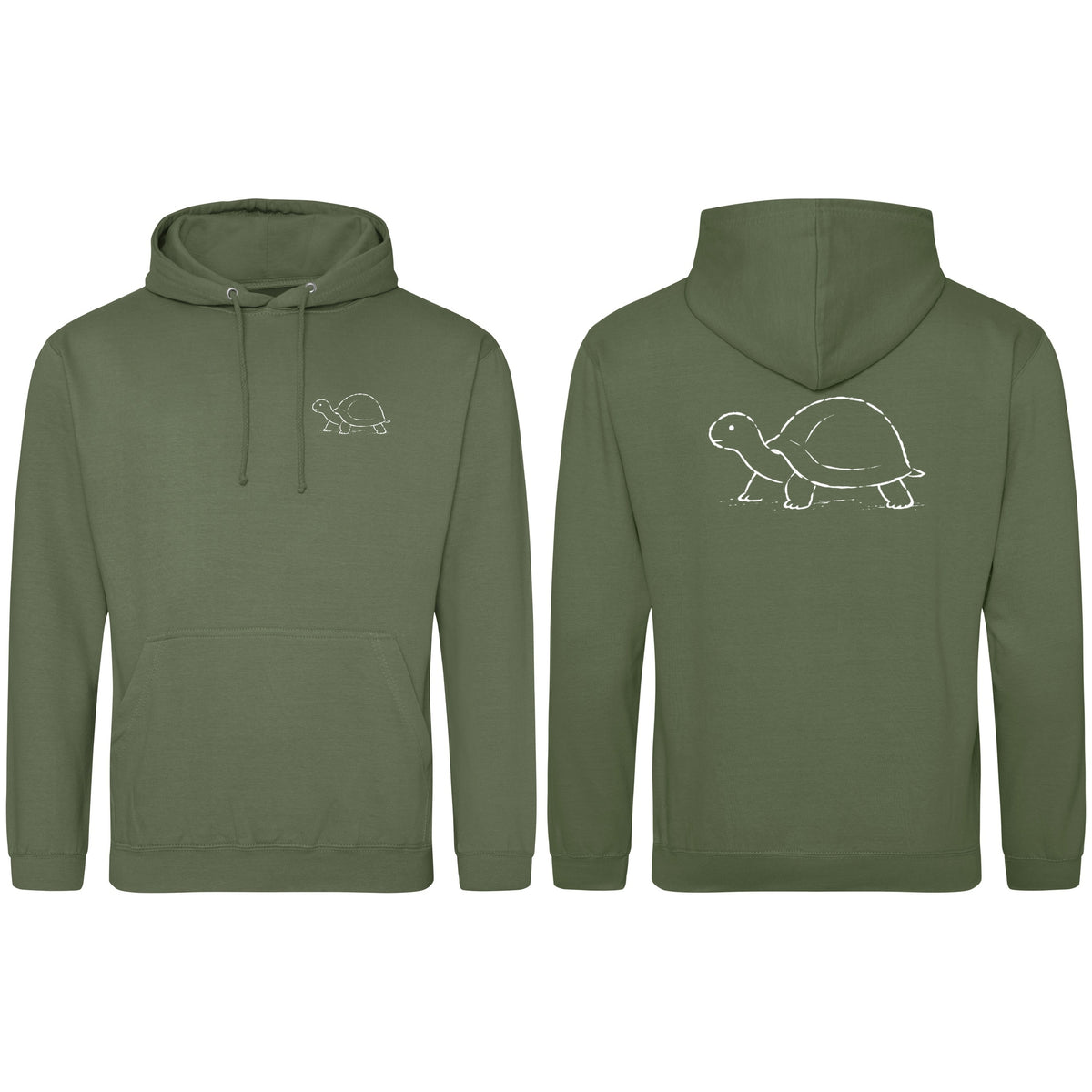 Steady Tortoise Adult Hoodie - Wild Lines Earthy Green colour variant image