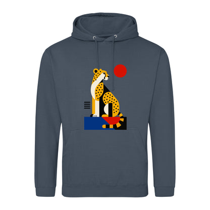 Poised Cheetah Adult Hoodie - Modern Menagerie Airforce Blue colour variant image