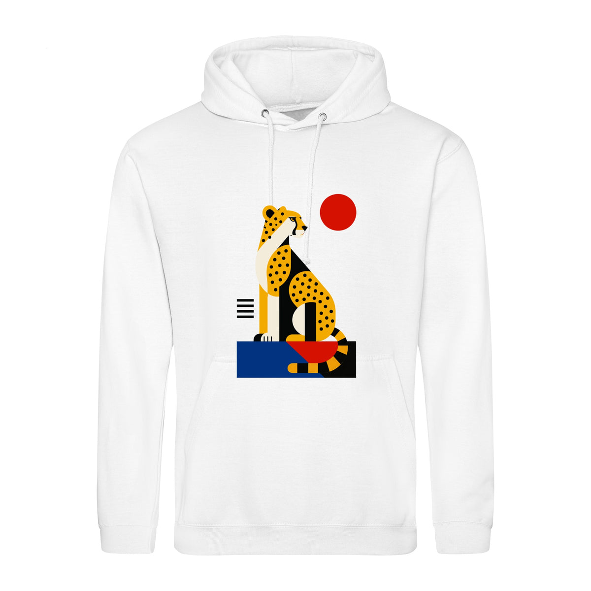 Poised Cheetah Adult Hoodie - Modern Menagerie Arctic White colour variant image