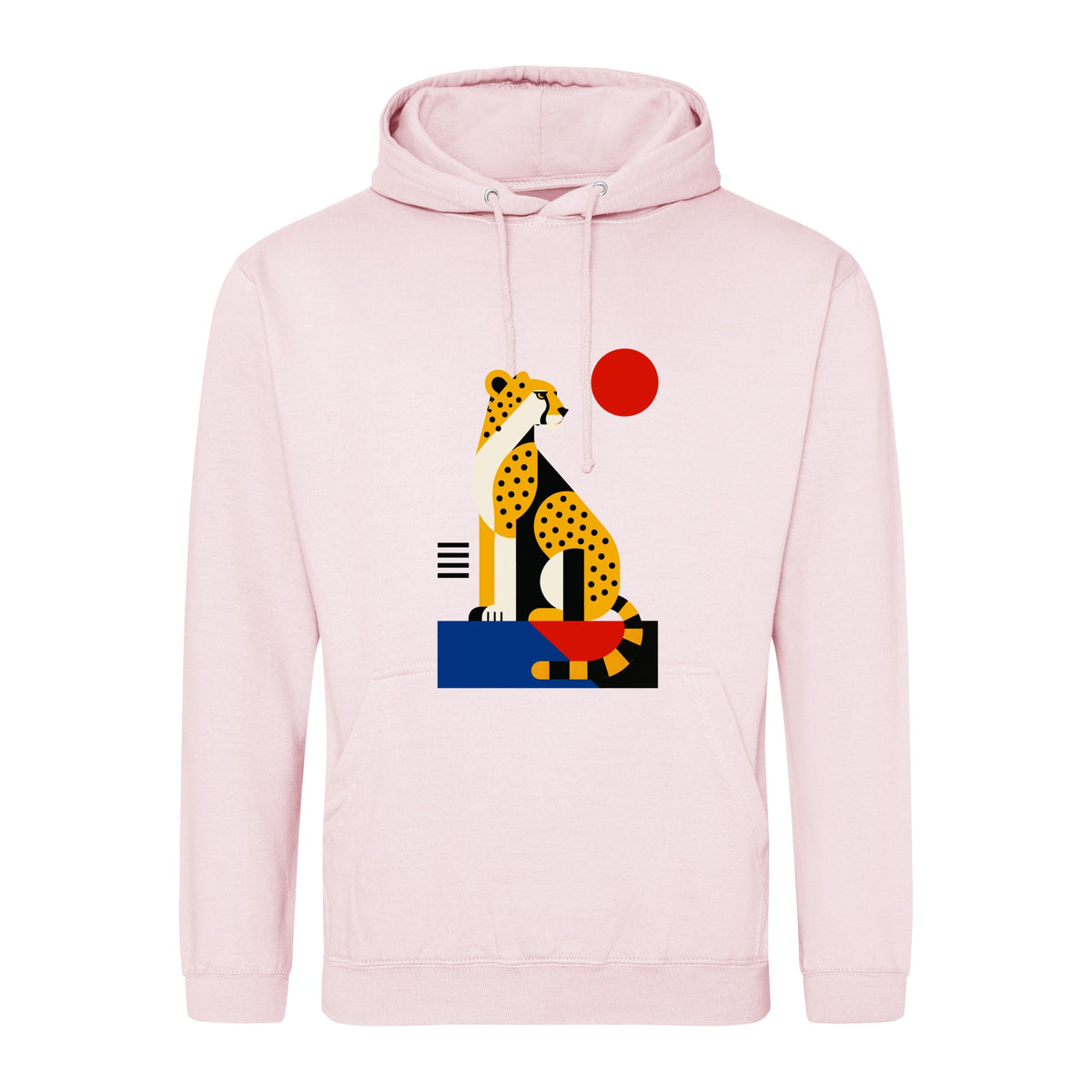 Poised Cheetah Adult Hoodie - Modern Menagerie Baby Pink colour variant image