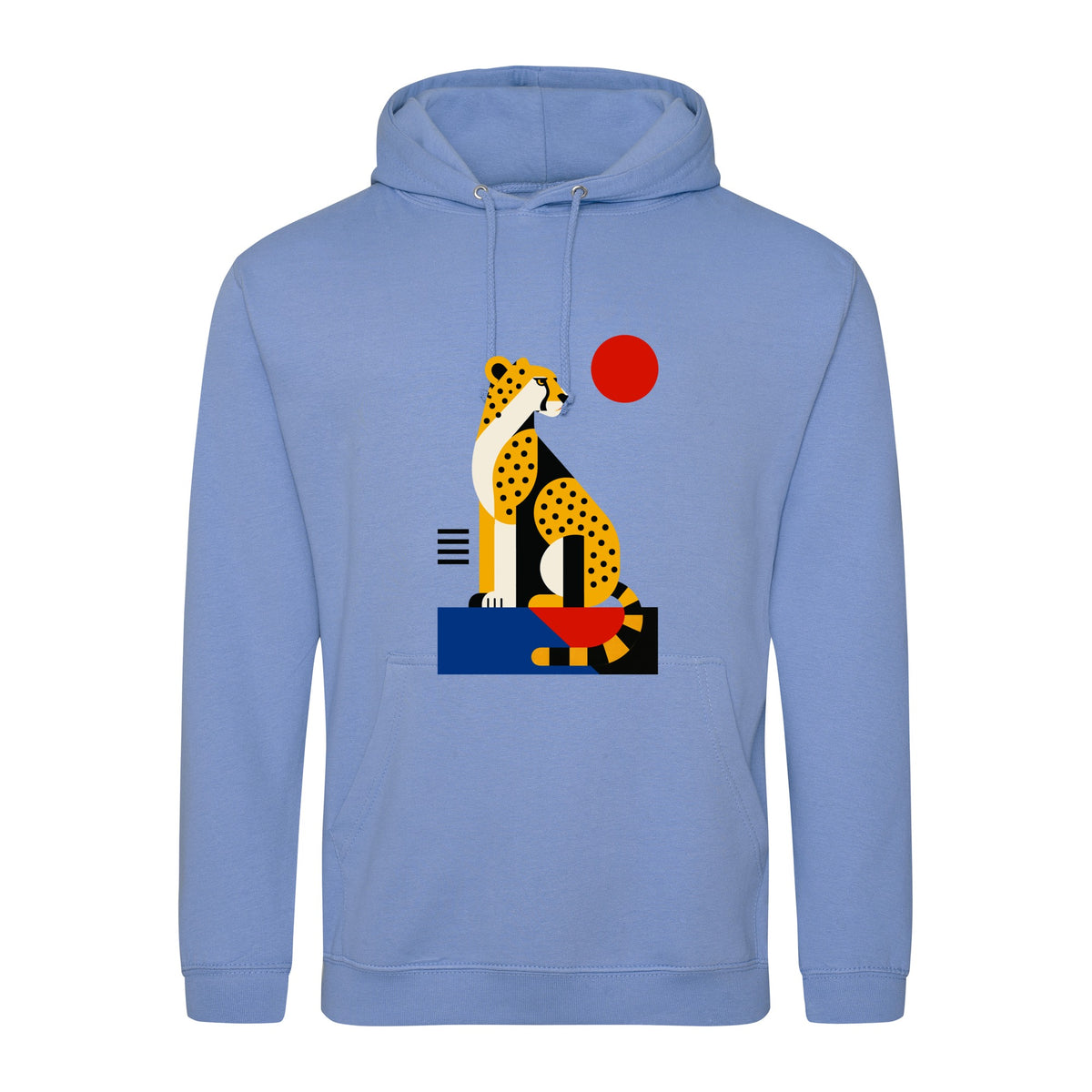 Poised Cheetah Adult Hoodie - Modern Menagerie Cornflower Blue colour variant image