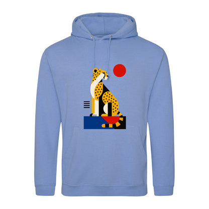 Poised Cheetah Adult Hoodie - Modern Menagerie Cornflower Blue colour variant image